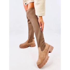 Botas tipo calcetín Trotter caqui beige 3