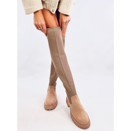 Botas tipo calcetín Trotter caqui beige 2