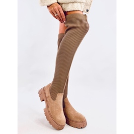 Botas tipo calcetín Trotter caqui beige 4