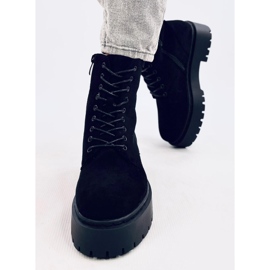 Burse Botines negros con plataforma y cordones 2