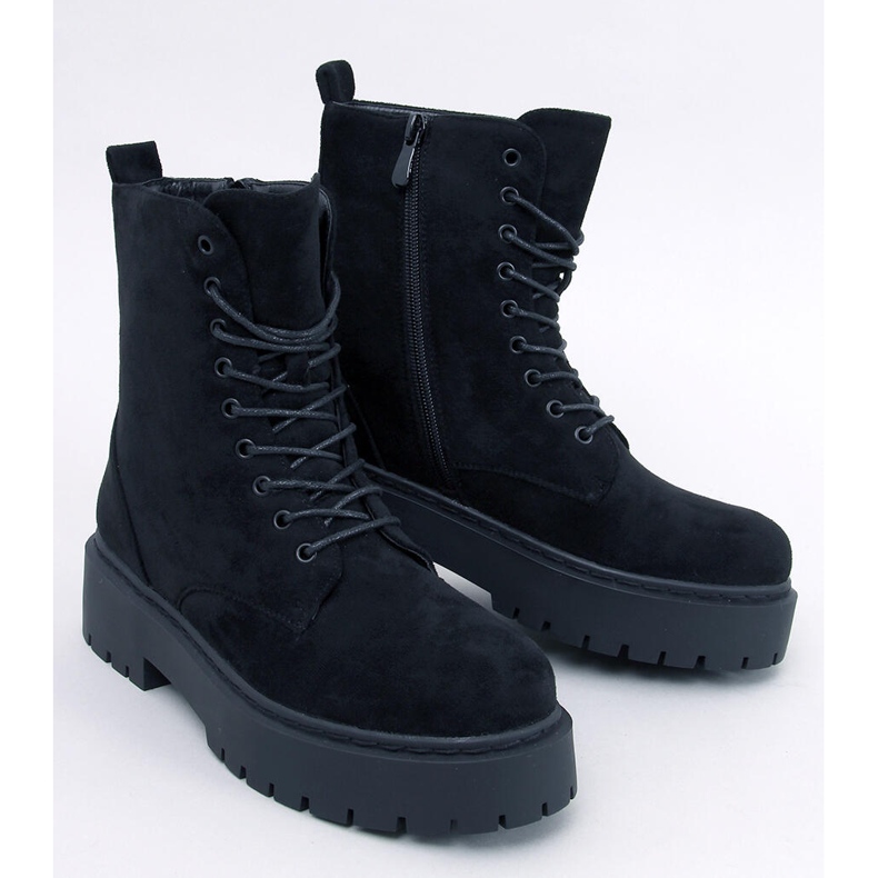 Burse Botines negros con plataforma y cordones 1 Burse Botines negros con plataforma y cordones 1