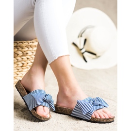Sandalias Vinceza a rayas blanco azul 2