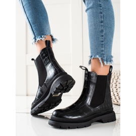 Botines Chelsea negros con cuero ecológico 4