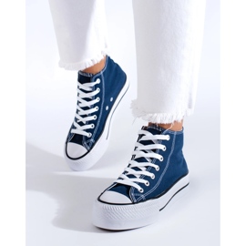 Zapatillas altas en la plataforma azul 2