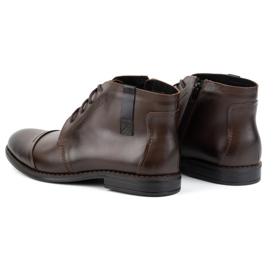 Olivier Zapatos de invierno para hombre, botines elegantes 282LU, marrón oscuro 5