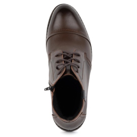 Olivier Zapatos de invierno para hombre, botines elegantes 282LU, marrón oscuro 7