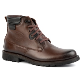 Olivier Zapatos de invierno para hombre, botines de piel 754, marrón oscuro 3