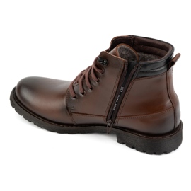 Olivier Zapatos de invierno para hombre, botines de piel 754, marrón oscuro 2