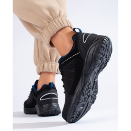 Zapatos trekking mujer DK Waterproof, negro y azul 4