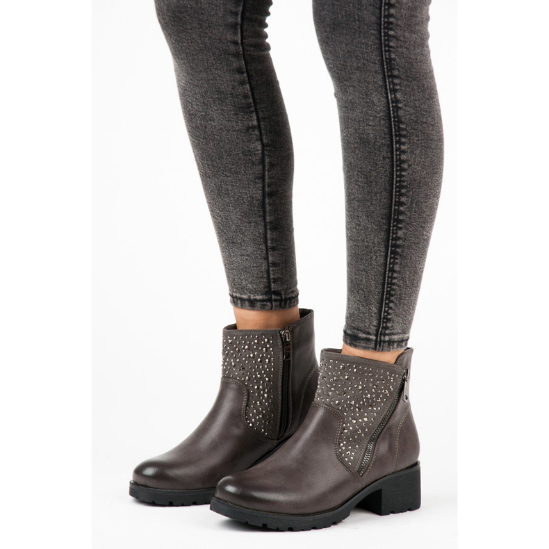 Vices Botines casuales con cremallera gris 1