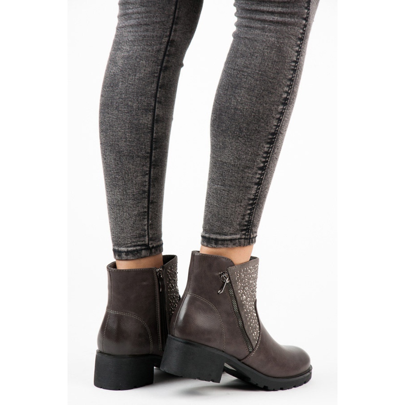 Vices Botines casuales con cremallera gris 2