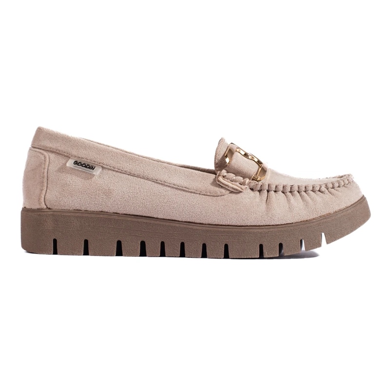 Goodin Mocasines mujer ante beige 1