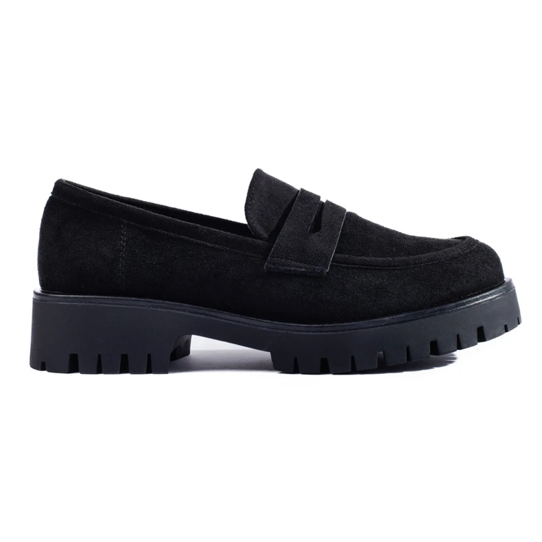 Mocasines Shelovet de ante con suela gruesa. negro 1