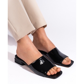 Goodin Mules de mujer clásicos de tacón en color negro. 3