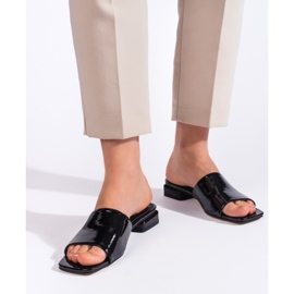 Goodin Mules de mujer clásicos de tacón en color negro. 1