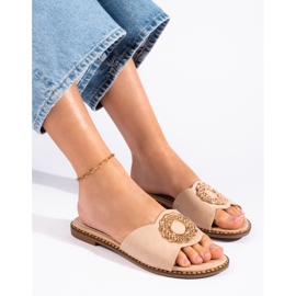 Goodin Pantuflas mujer ante beige 1