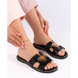 Chanclas planas de mujer negras negro 4