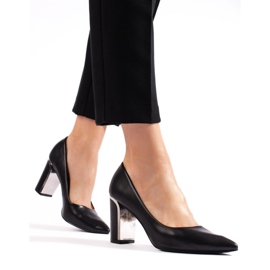 Zapatos de salón de mujer negros de tacón 4