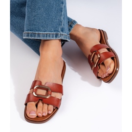 Chanclas de mujer marrones de Sergio Leone marrón 3