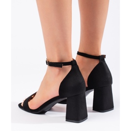 Sandalias tacón mujer ante negro 3