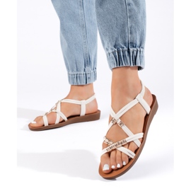 Sandalias slip-on blancas con tiras entrelazadas blanco 2