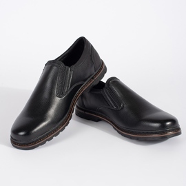 Zapatos sin cordones de hombre negros 1