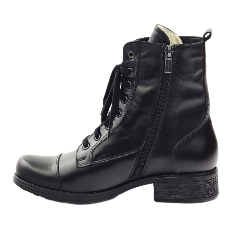 Botas de piel con cremallera Angello 2060 negro 2