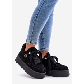 Zapatillas de mujer forradas de pelo con plataforma Velaririsea negra negro 1