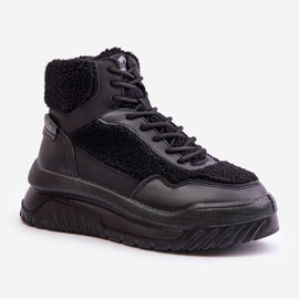 Zapatillas de mujer con plataforma y piel de oveja Lee Cooper LCJ-24-47-3145 Negro 4