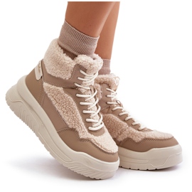 Zapatillas De Mujer Con Plataforma Y Piel De Oveja Lee Cooper LCJ-24-47-3146 Beige 10
