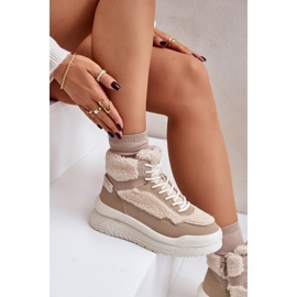 Zapatillas De Mujer Con Plataforma Y Piel De Oveja Lee Cooper LCJ-24-47-3146 Beige 2