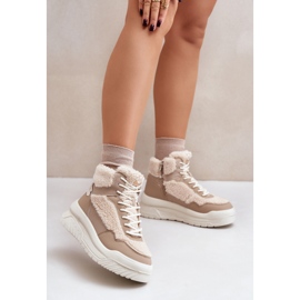 Zapatillas De Mujer Con Plataforma Y Piel De Oveja Lee Cooper LCJ-24-47-3146 Beige 5