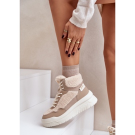 Zapatillas De Mujer Con Plataforma Y Piel De Oveja Lee Cooper LCJ-24-47-3146 Beige 7