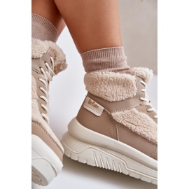 Zapatillas De Mujer Con Plataforma Y Piel De Oveja Lee Cooper LCJ-24-47-3146 Beige 8