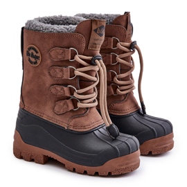 Botas de nieve para niños altas y cálidas con cordón Lee Cooper LCJ-24-44-2842K Marrón 6