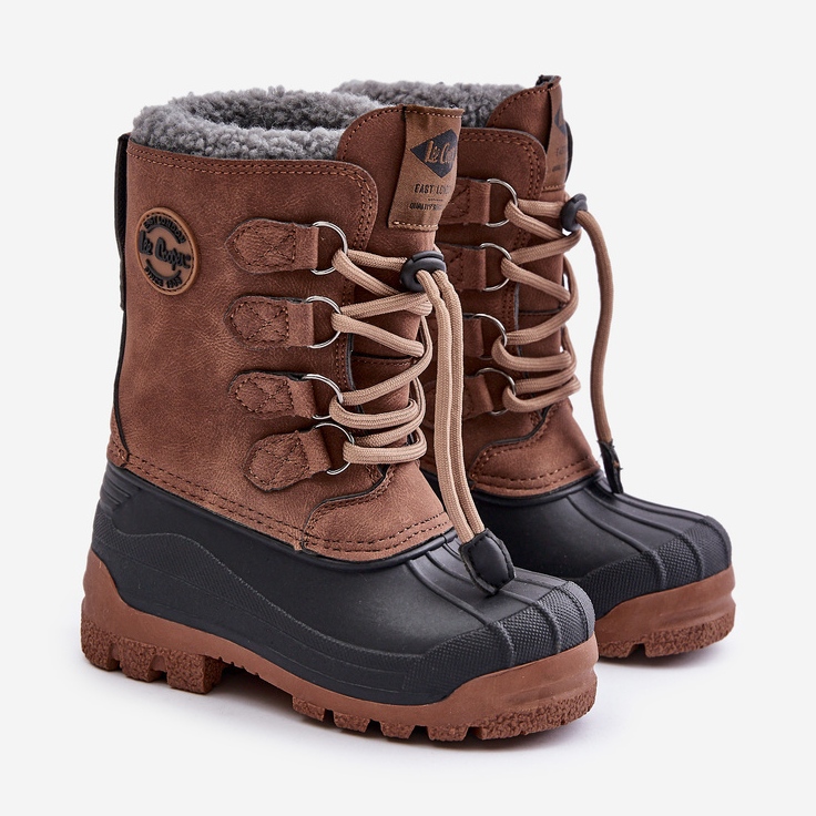 Botas de nieve para niños altas y cálidas con cordón Lee Cooper LCJ-24-44-2842K Marrón 1