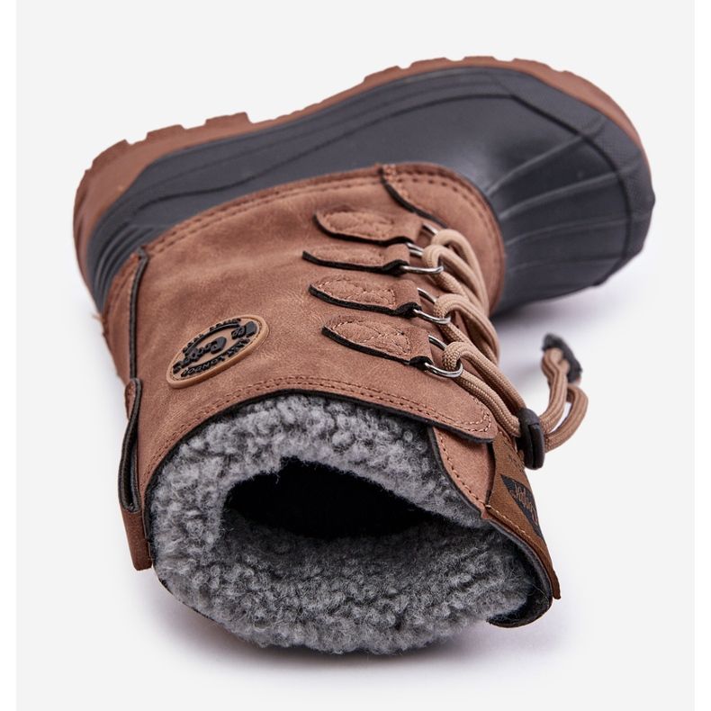 Botas de nieve para niños altas y cálidas con cordón Lee Cooper LCJ-24-44-2842K Marrón 2