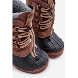 Botas de nieve para niños altas y cálidas con cordón Lee Cooper LCJ-24-44-2842K Marrón 4