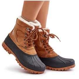 Botas de nieve con cordones y pelo para mujer Lee Cooper LCJ-24-44-2869 Camel marrón 10