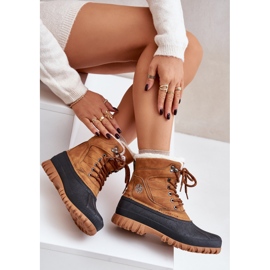 Botas de nieve con cordones y pelo para mujer Lee Cooper LCJ-24-44-2869 Camel marrón 7