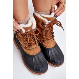 Botas de nieve con cordones y pelo para mujer Lee Cooper LCJ-24-44-2869 Camel marrón 9