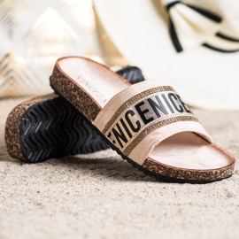 Chanclas Vinceza Fashion beige 3