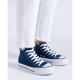 Zapatillas altas en la plataforma azul 4