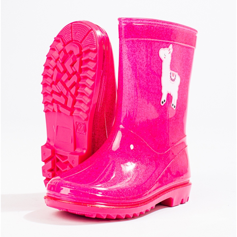 Botas altas niña purpurina rosa 1