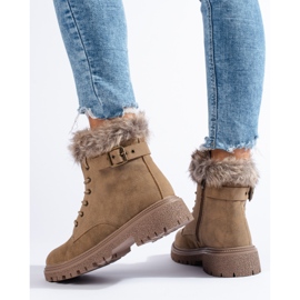 Botas de montaña de mujer con pelo beige 4