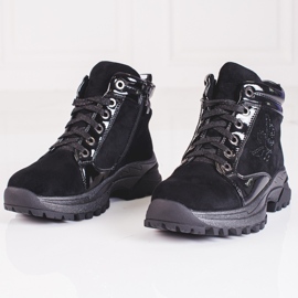 Botas negras de niña con suela gruesa negro 2
