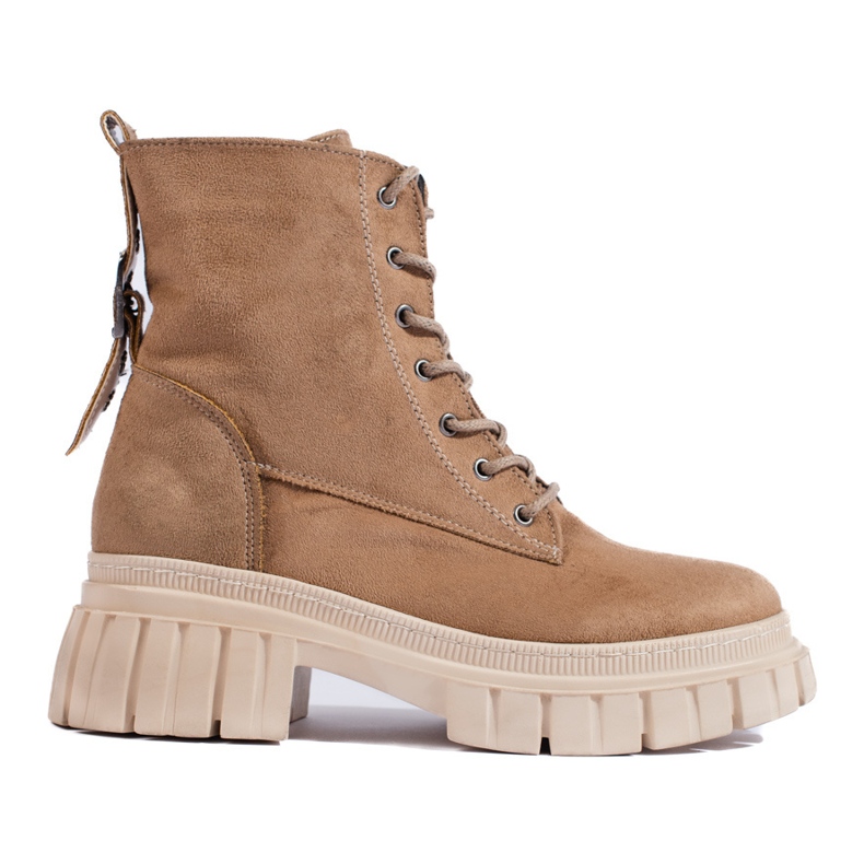 Botas de ante para mujer en la plataforma T.SOKOLSKI beige marrón 1