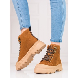 Zapatos de mujer hechos de cuero genuino Big Star KK274520 marrón 1 Zapatos de mujer hechos de cuero genuino Big Star KK274520 marrón 1