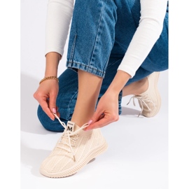 Deportivas mujer textil ligero Shelovet beige 3