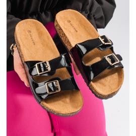 Chanclas de mujer negras con hebillas Shelovet negro 3